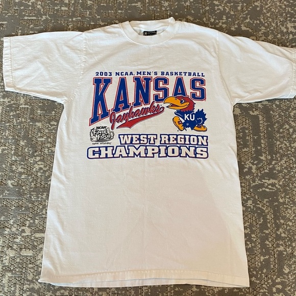 KANSAS JAYHAWKS 2003 West Region Champions Size Small Color White - Picture 1 of 4